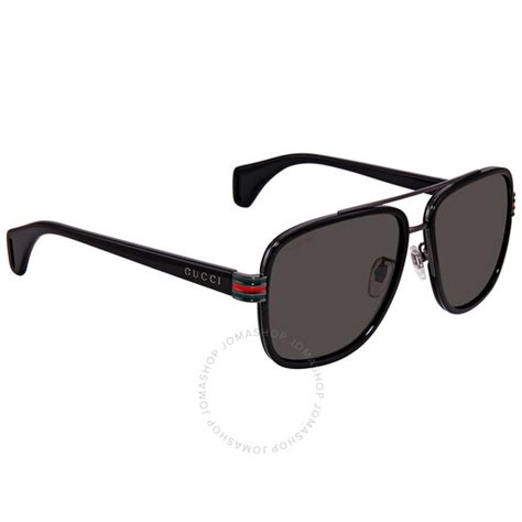 gucci gg0448s 001 nero|Gucci Grey Navigator Men's Sunglasses GG0448S 001 58.